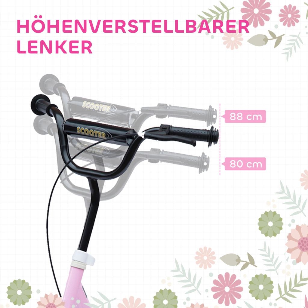 Scooter per bambini Tretroller ¨C zephmum ¨C rosa 120x52x88 cm