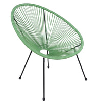 2 x Sedia Poltrona in Polyrattan per Giardino Terrazzo Interno Esterno Moderna Verde