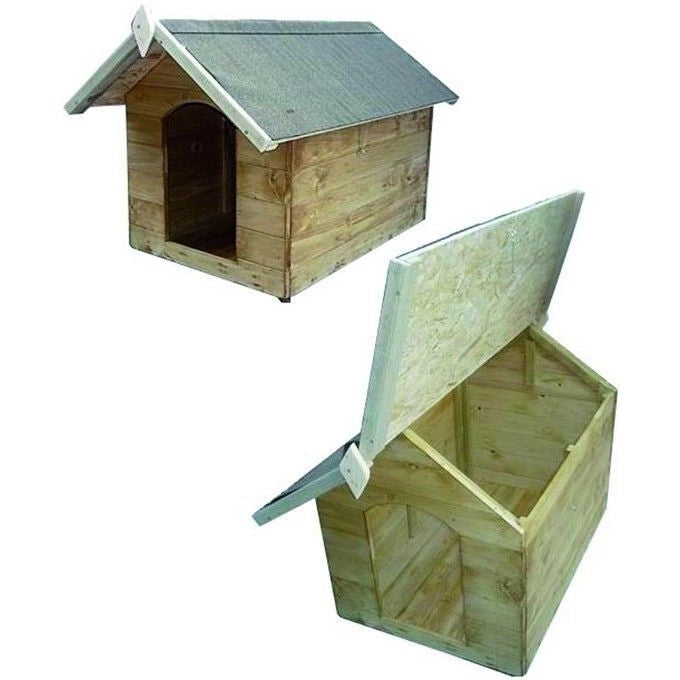 BLINKY 79305-68 Ginestra Casetta per Cani in Legno Pareti 12 mm Tetto Apribile colore Grigio