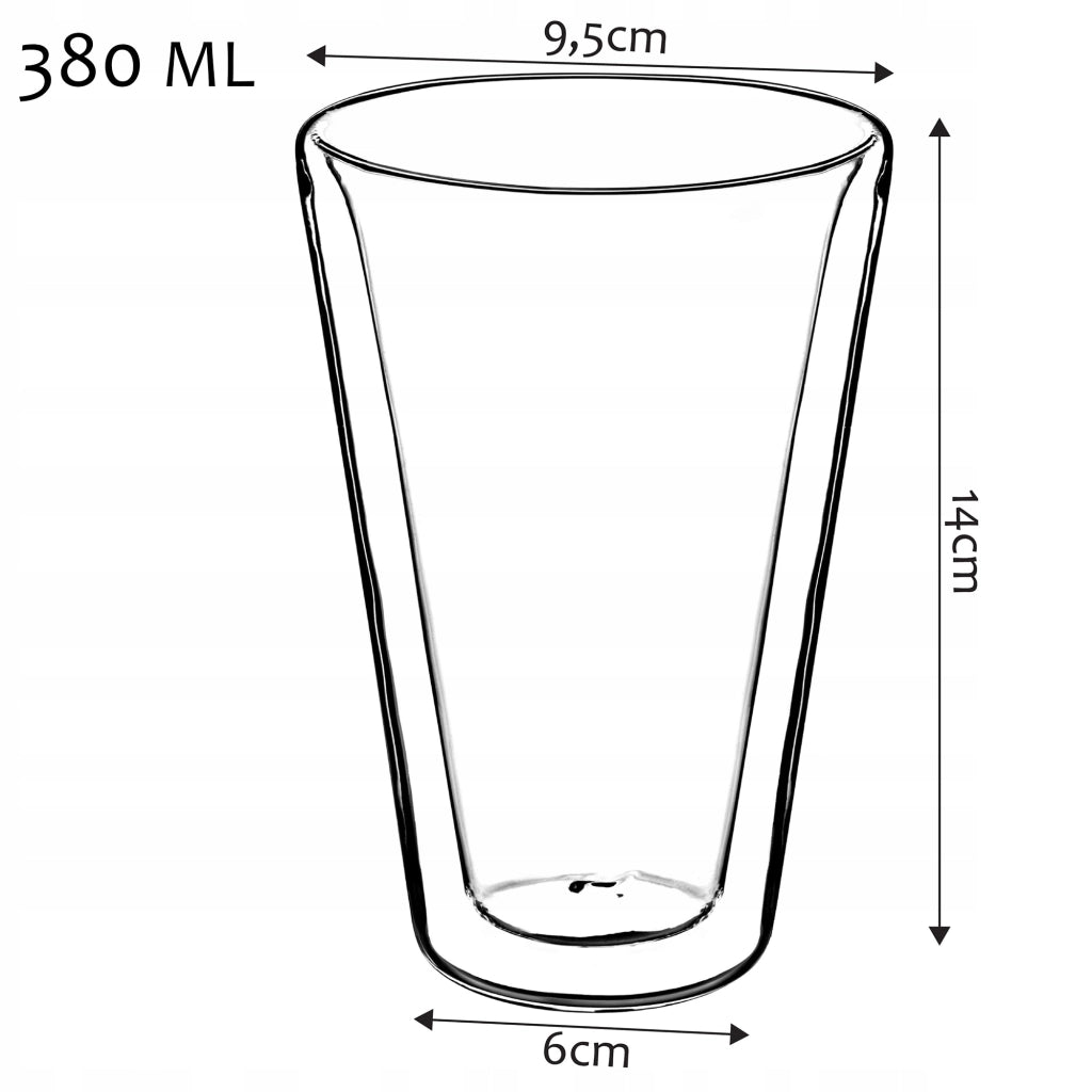 KADAX 2x Grandi Bicchieri termici a doppia parete per caffè, tè e latte 470ml