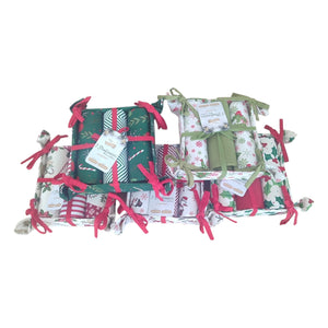 Set 3 Strofinacci con Cestino Portatovaglioli – Fantasie Natalizie