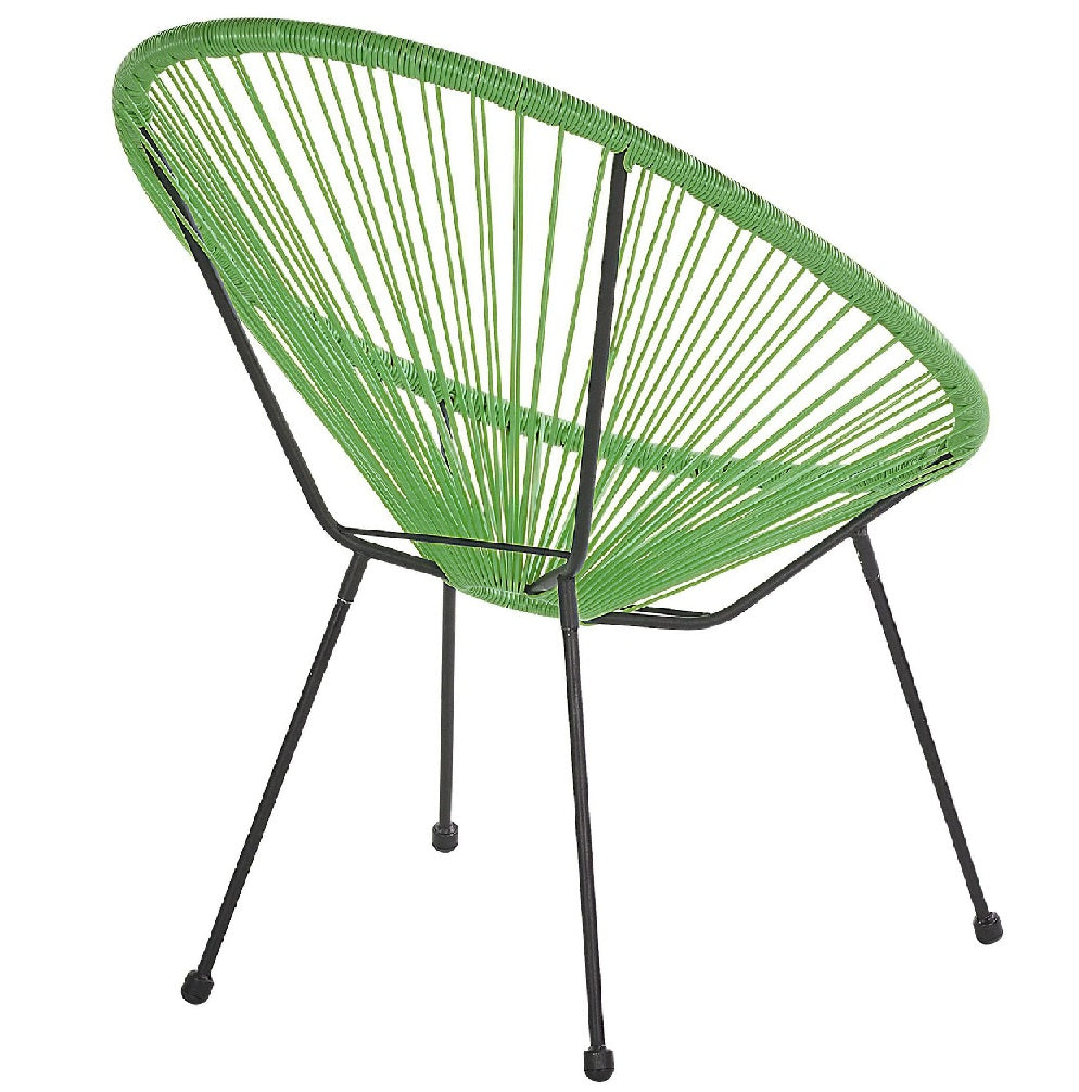 2 x Sedia Poltrona in Polyrattan per Giardino Terrazzo Interno Esterno Moderna Verde