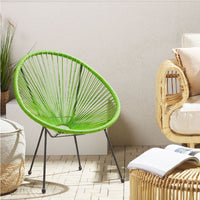 2 x Sedia Poltrona in Polyrattan per Giardino Terrazzo Interno Esterno Moderna Verde