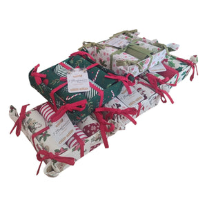 Set 3 Strofinacci con Cestino Portatovaglioli – Fantasie Natalizie