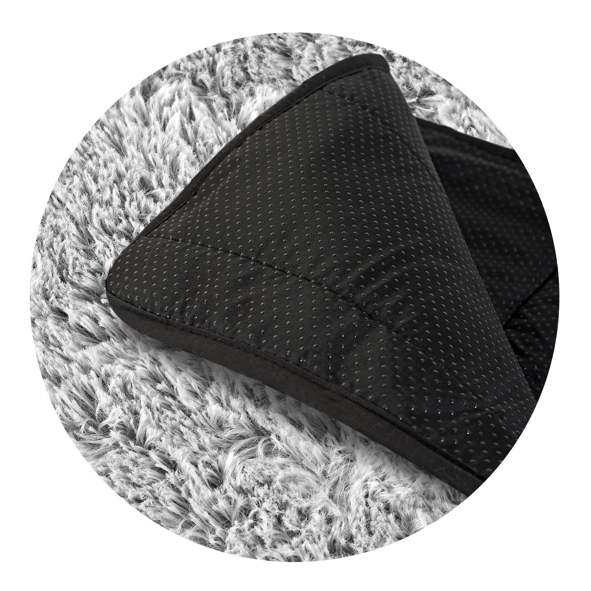 AIO FACTORY 100x70 cm Tappetino per cuccia per cani Shaggy Grigio chiaro Impermeabile