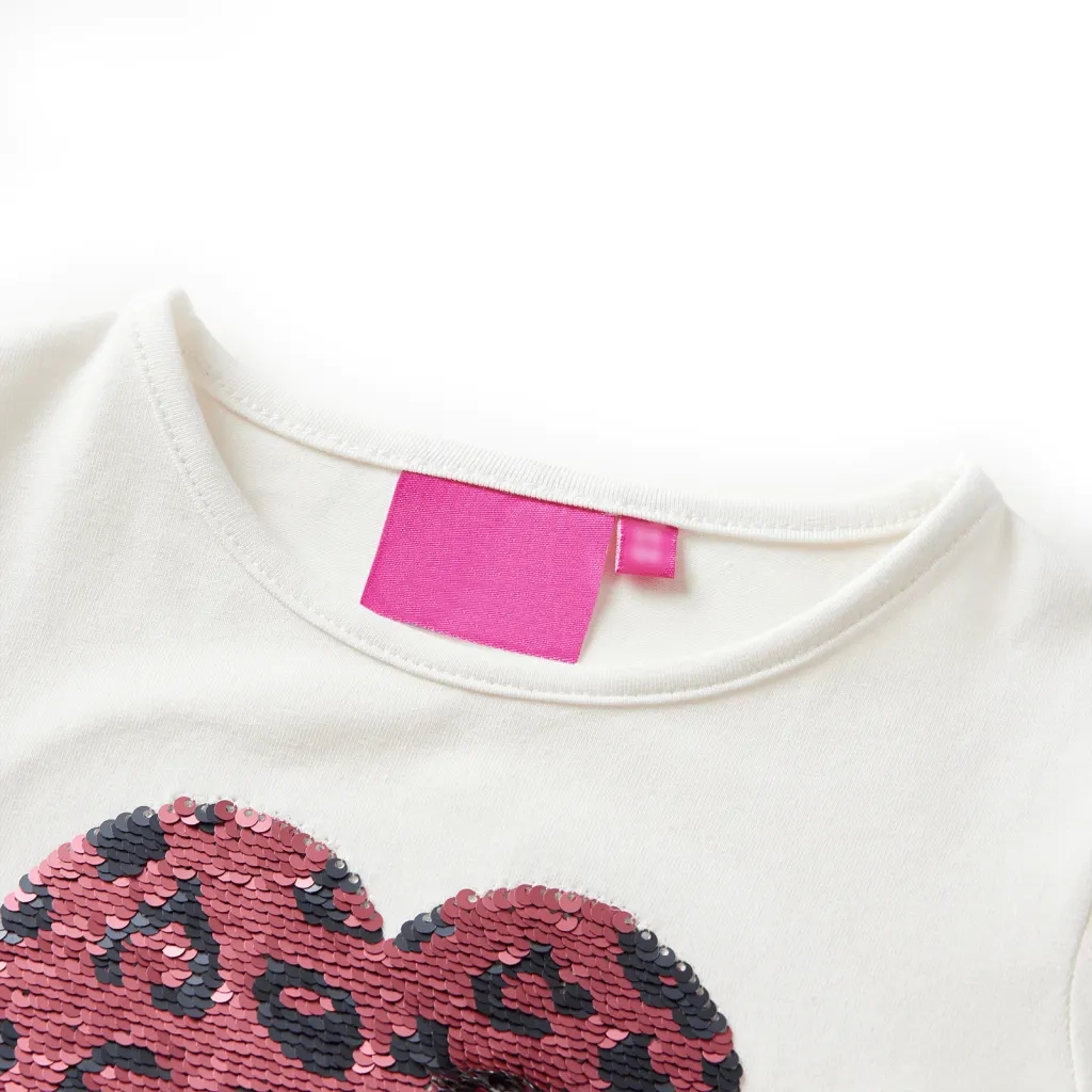 Maglietta da Bambina a Maniche Lunghe Ecru 104
