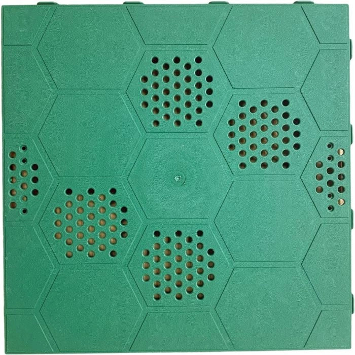 Set 50 Piastrelle pavimento plastica verde drenante 400x400x25mm per giardino