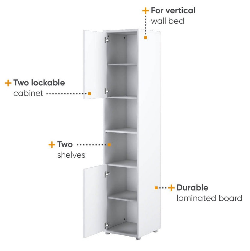 Lenart mobile BC 08 colonna verticale camera da letto cm46x45x217h biaco opaco