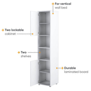 Lenart mobile BC 08 colonna verticale camera da letto cm46x45x217h biaco opaco