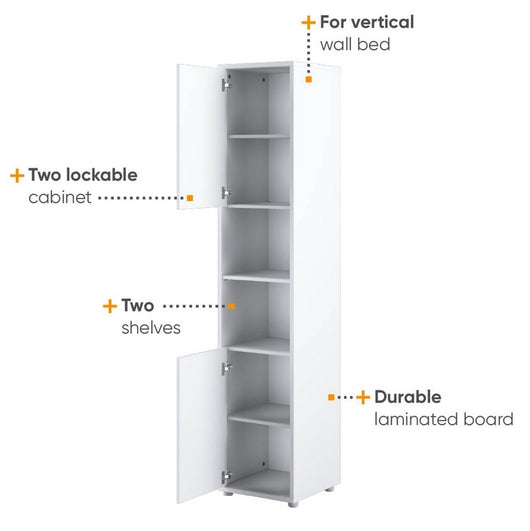 Lenart mobile BC 08 colonna verticale camera da letto cm46x45x217h biaco opaco