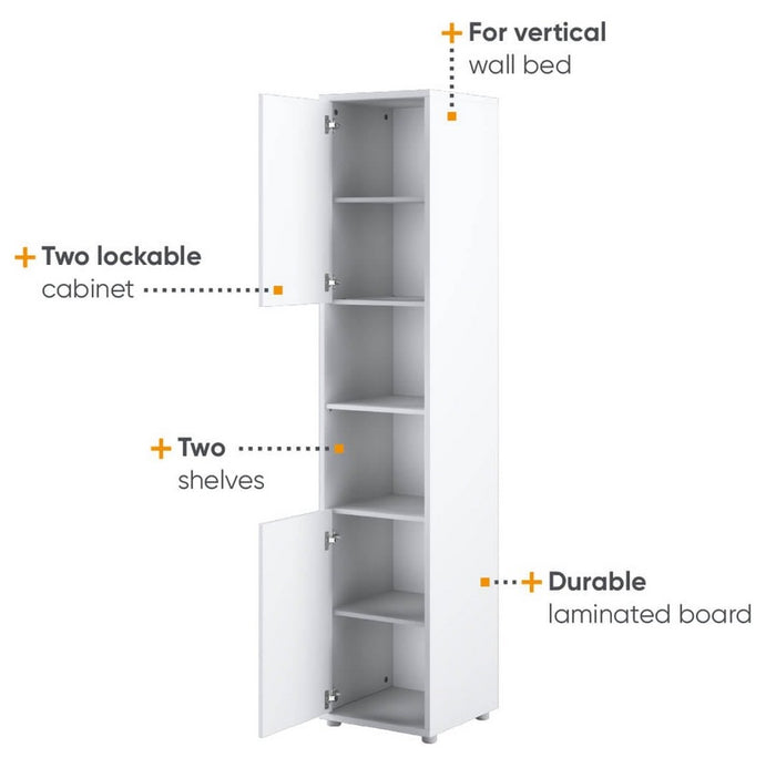 Lenart mobile BC 08 colonna verticale camera da letto cm46x45x217h biaco opaco