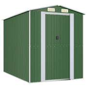 Casetta da giardino cabina ripostiglio casetta da esterno robusta casetta per attrezzi 192 x 274 x 223 cm acciaio zincato verde 02_0022362