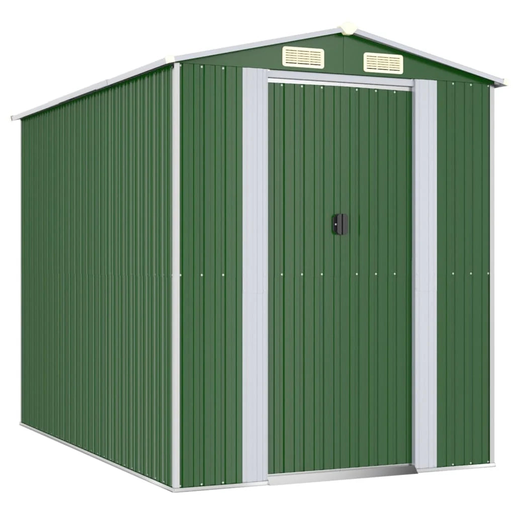 Casetta da giardino cabina ripostiglio casetta da esterno robusta casetta per attrezzi 192 x 274 x 223 cm acciaio zincato verde 02_0022362