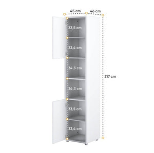 Lenart mobile BC 08 colonna verticale camera da letto cm46x45x217h biaco opaco