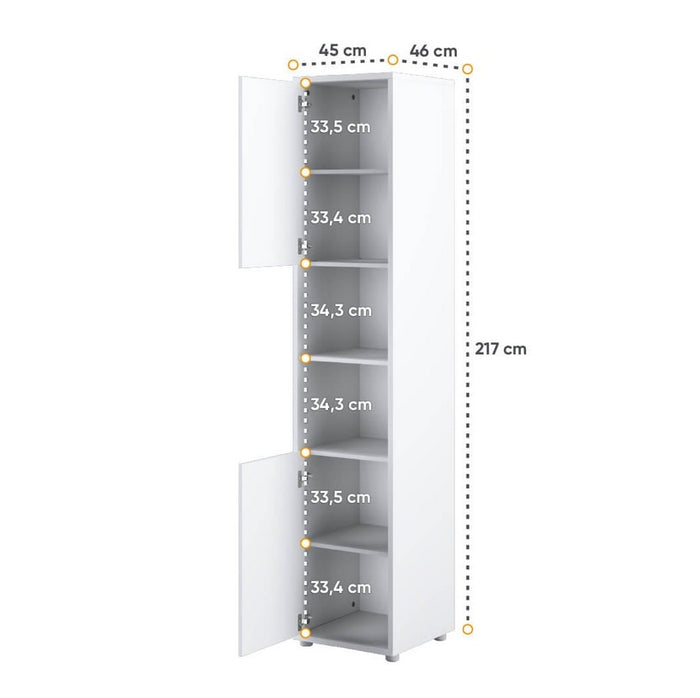 Lenart mobile BC 08 colonna verticale camera da letto cm46x45x217h biaco opaco