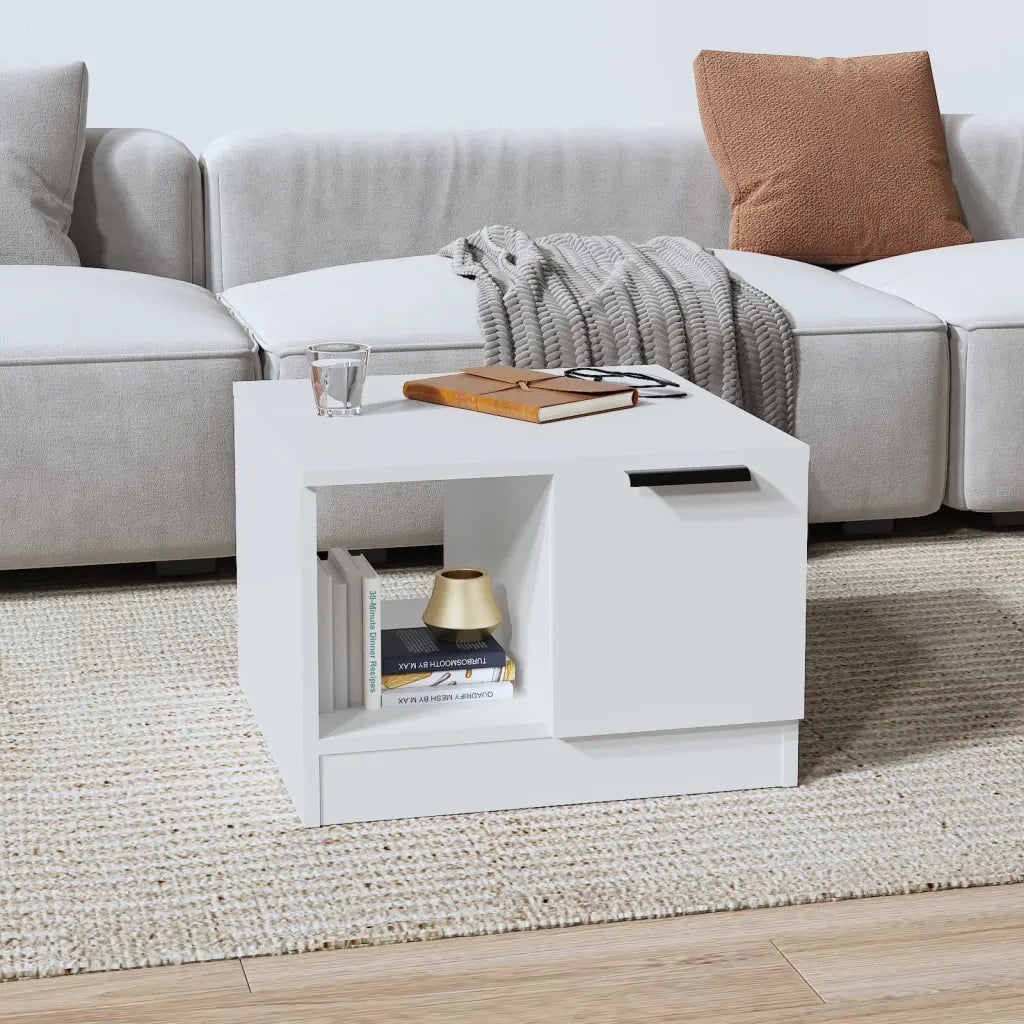 Tavolino da salotto | Tavolino da caff¨¨ | Tavolino da Soggiorno Bianco 50x50x36 cm in Legno Multistrato