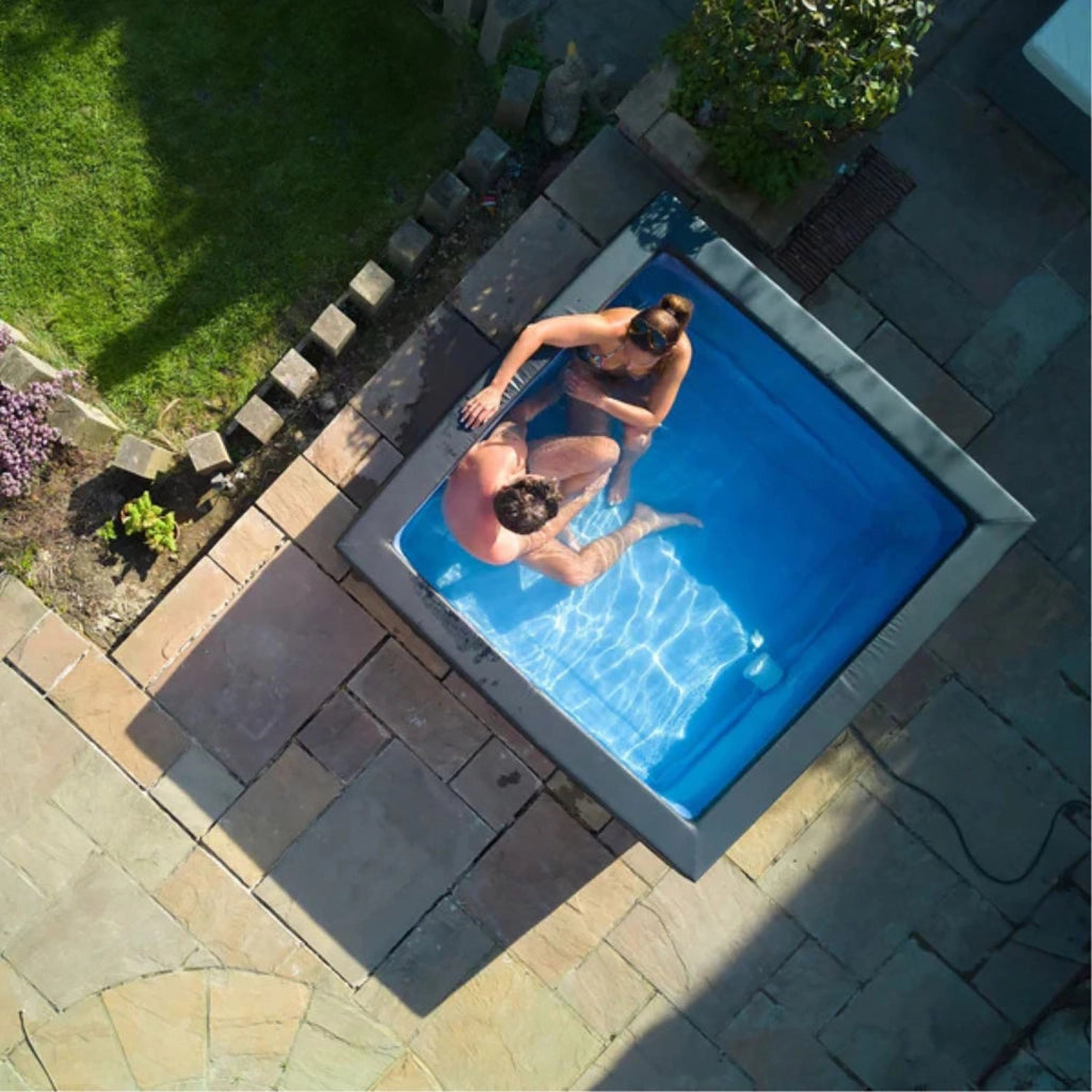 Piscina Spa Vasca Semi-Rigida 180x180x70 cm 6 Posti Riscaldamento Integrato Struttura in Schiuma NetSpa Celestia Grigio