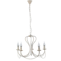 Lampadario 5 luci Candela avorio