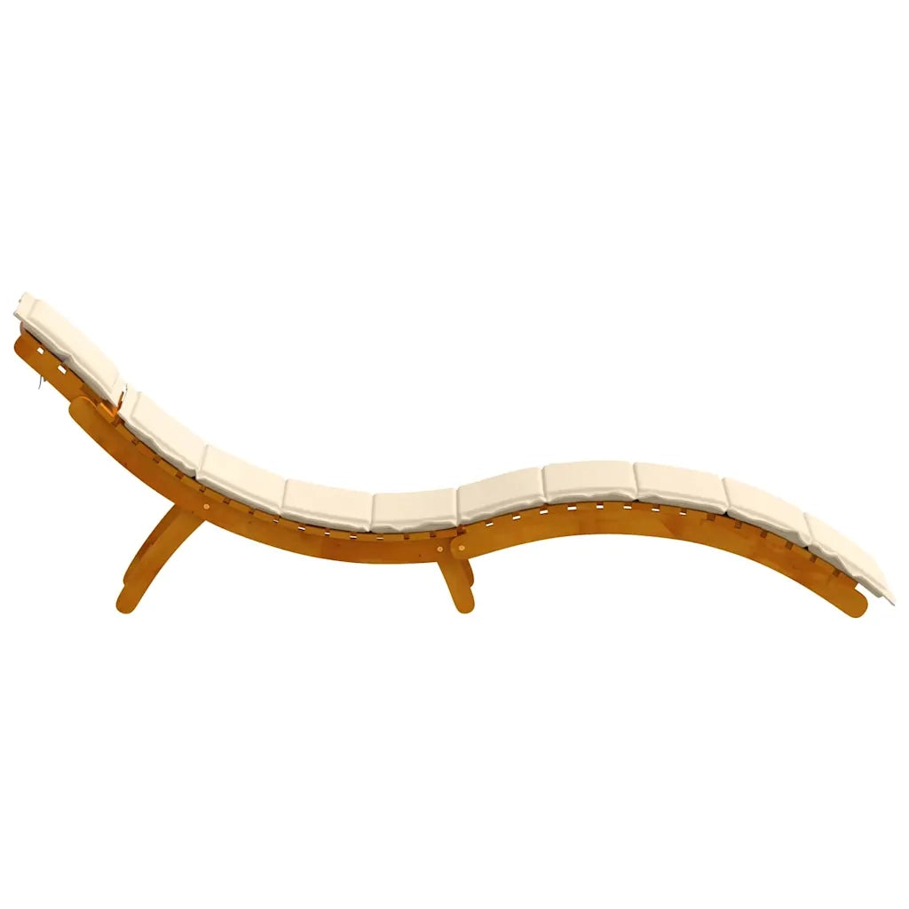 Lettino prendisole 2 pcs Beige Legno di Acacia Massello 4107097