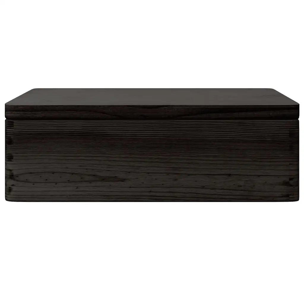 Scatola in Legno Coperchio&Manici Nera 40x30x13cm Legno di Pino 4017397