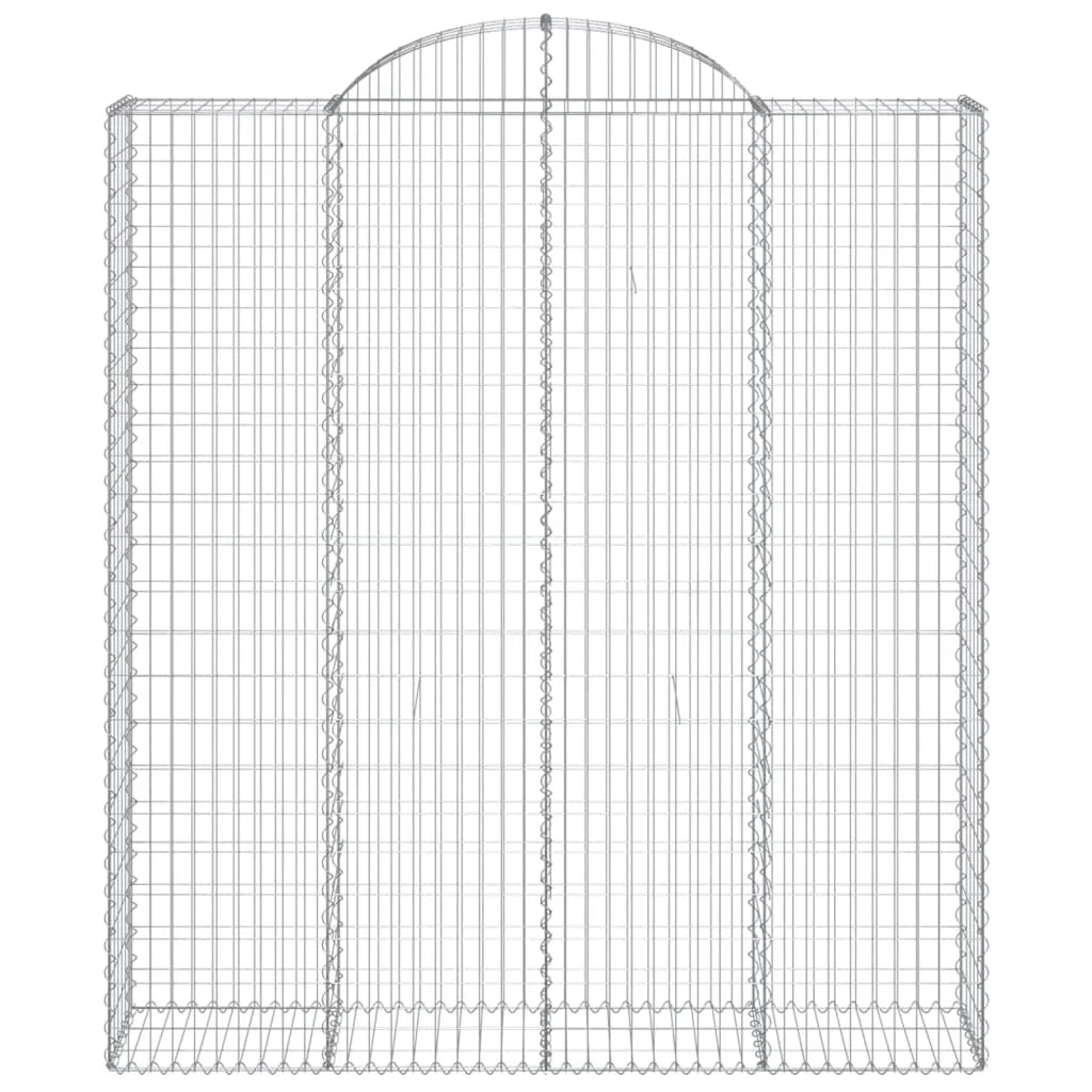Set di 4 gabbioni ad arco per recinzione gabbia o muro di contenimento 200 x 50 x 220/240 cm ferro zincato argento 02_0041448