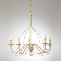 Lampadario 5 luci Fiamma Avorio