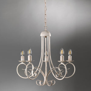 Lampadario 5 luci Pompei