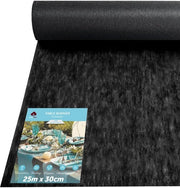Tappeto di Feltro per Tavolo da 25m x 30cm, Decorazione per Tavolo in Feltro Nero, Tappeto per Tavolo per Eventi come Comunione, Matrimonio, Scuola, Battesimo, Compleanni, Rito di Passaggio per Giovani e Feste