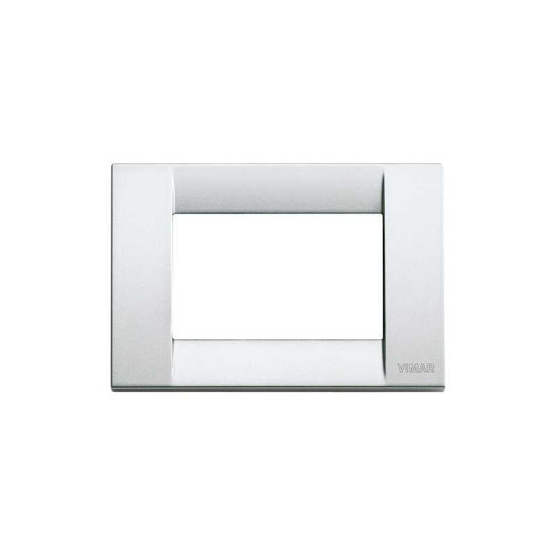 16733.21 Placca Classica 3 Moduli Argento Metallizzato Idea
