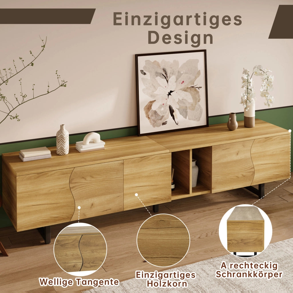 MOBILE TV 191x38x46,5 cm in MDF e Truciolare Naturale
