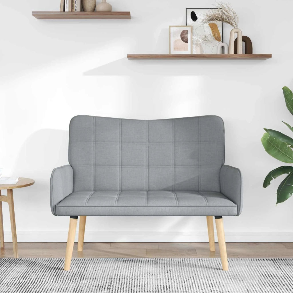 Sofa a Due Posti Grigio chiaro 115 x 61 x 87 cm Tessuto
