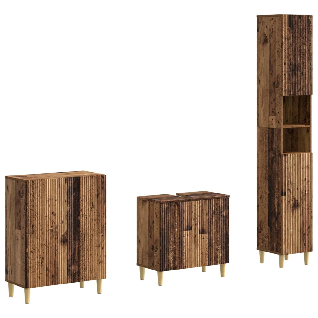 Set di armadietti da bagno in 3 pezzi ARNHEM Legno antico 3417448