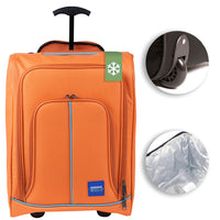 Trolley Frigo da Viaggio Morbido con Ruote e Isolamento Termico 35x20H50 cm Arancione