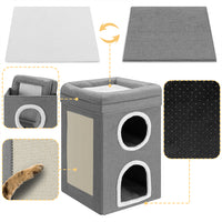 Cuccia per Gatti con 3 Ripiani Tiragraffi Casetta Animali 41x41x63 cm