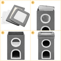 Cuccia per Gatti con 3 Ripiani Tiragraffi Casetta Animali 41x41x63 cm