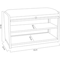 Scarpiera Panca in Metallo con Seduta e Anta Porta Scarpe Salvaspazio 2 Ripiani Nero