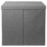 Cesto Portabiancheria con Doppio Scomparto, Coperchio e Manici in Metallo 64x36x65 cm