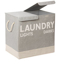 Cesto Portabiancheria Sporca Doppio con Maniglie Pieghevole Antiodore 60x36x55cm