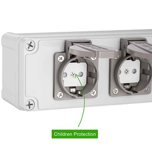 Cassetta Multipresa Elettrica Esterno da Parete 2 Prese Shucko Impermeabili IP54