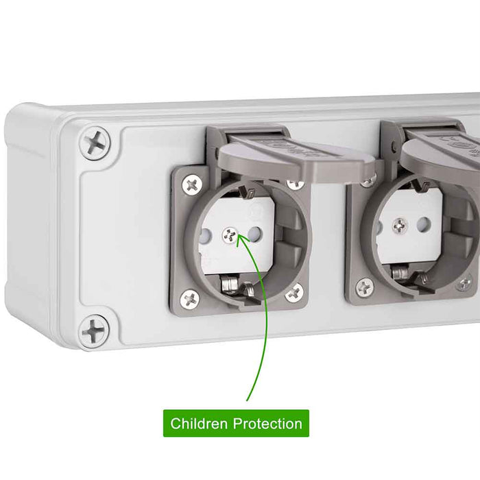 Cassetta Multipresa Elettrica Esterno da Parete 2 Prese Shucko Impermeabili IP54