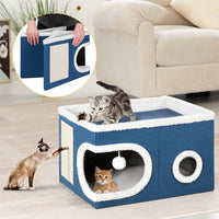 Cuccia per Gatti Tiragraffi Casetta Animale 58x42x33 cm Cuscino e Base Antiscivolo