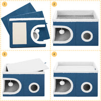 Cuccia per Gatti Tiragraffi Casetta Animale 58x42x33 cm Cuscino e Base Antiscivolo