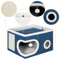 Cuccia per Gatti Tiragraffi Casetta Animale 58x42x33 cm Cuscino e Base Antiscivolo