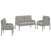 Set Divano | Divano da soggiorno | Sofa con cuscino 3 pz Grigio chiaro 115 x 56 x 80 cm