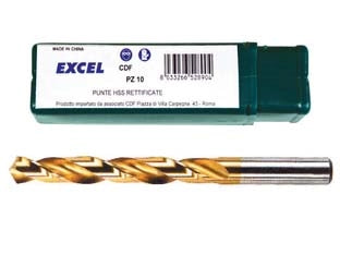 PUNTE HSS TITANIO- - ø mm.2,5 - 10 pezzi EXCEL