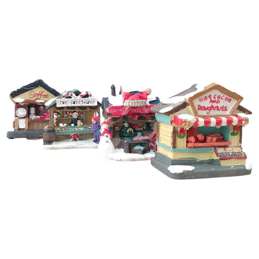 Bancarella Natalizia con Luci LED Bianco Caldo 10x4x10cm a Batteria