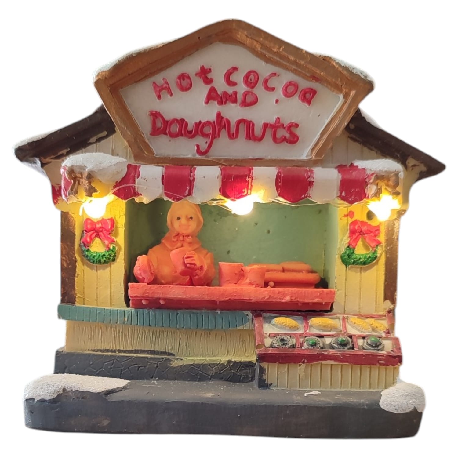 Bancarella Natalizia con Luci LED Bianco Caldo 10x4x10cm a Batteria