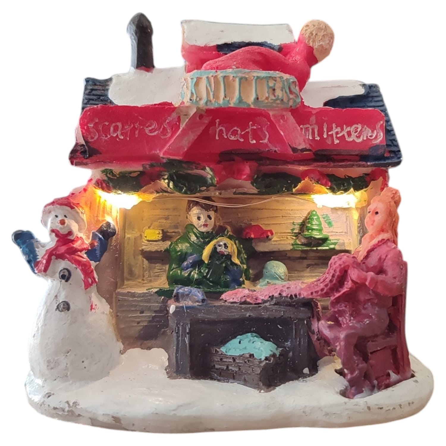 Bancarella Natalizia con Luci LED Bianco Caldo 10x4x10cm a Batteria