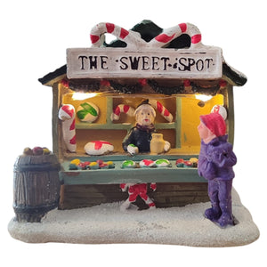 Bancarella Natalizia con Luci LED Bianco Caldo 10x4x10cm a Batteria