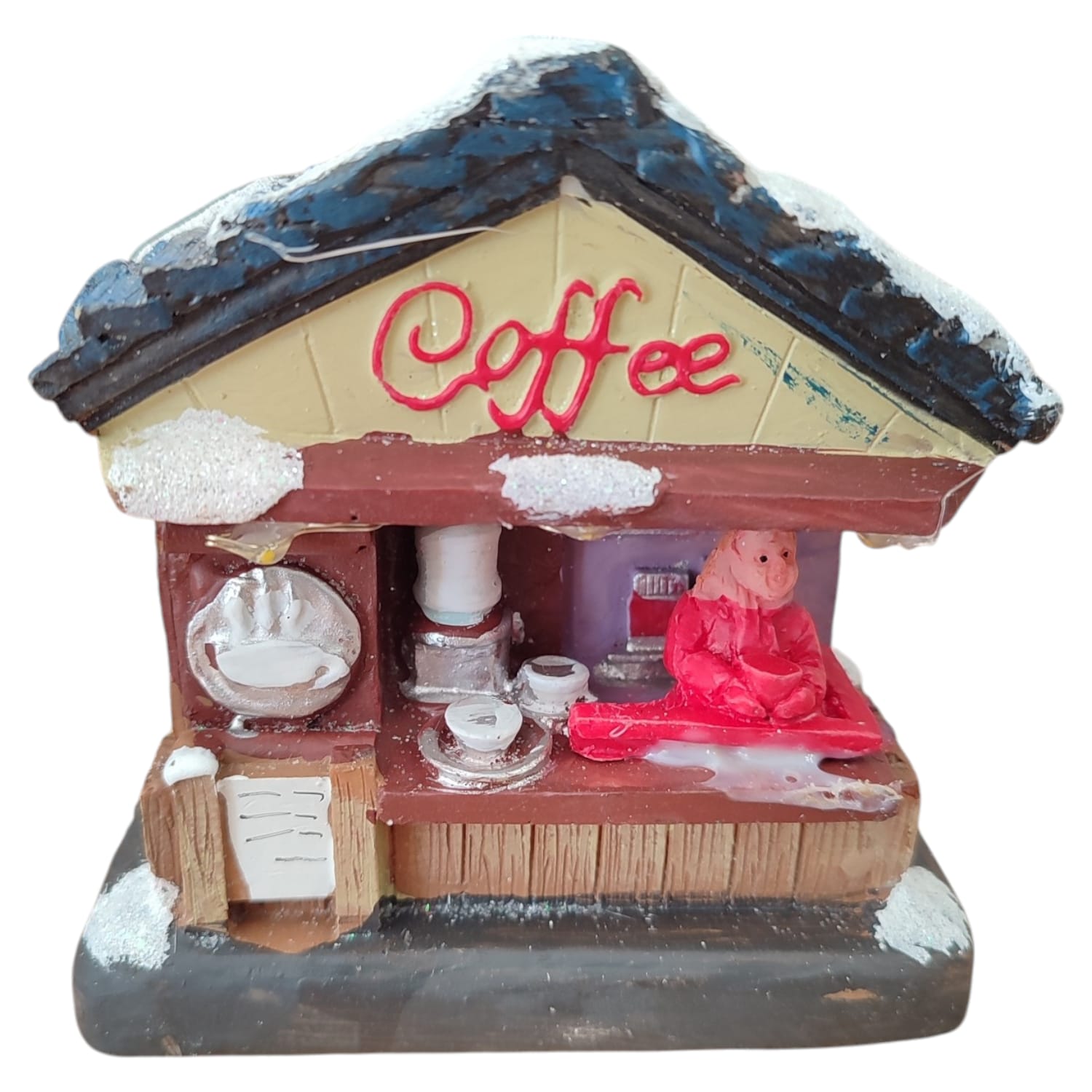 Bancarella Natalizia con Luci LED Bianco Caldo 10x4x10cm a Batteria